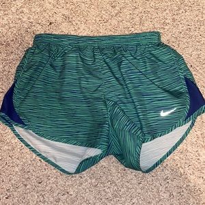 Green Nike Zebra Running Shorts